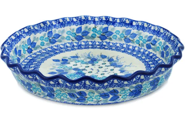 10" Fluted Pie Dish - Delicate Magnolia