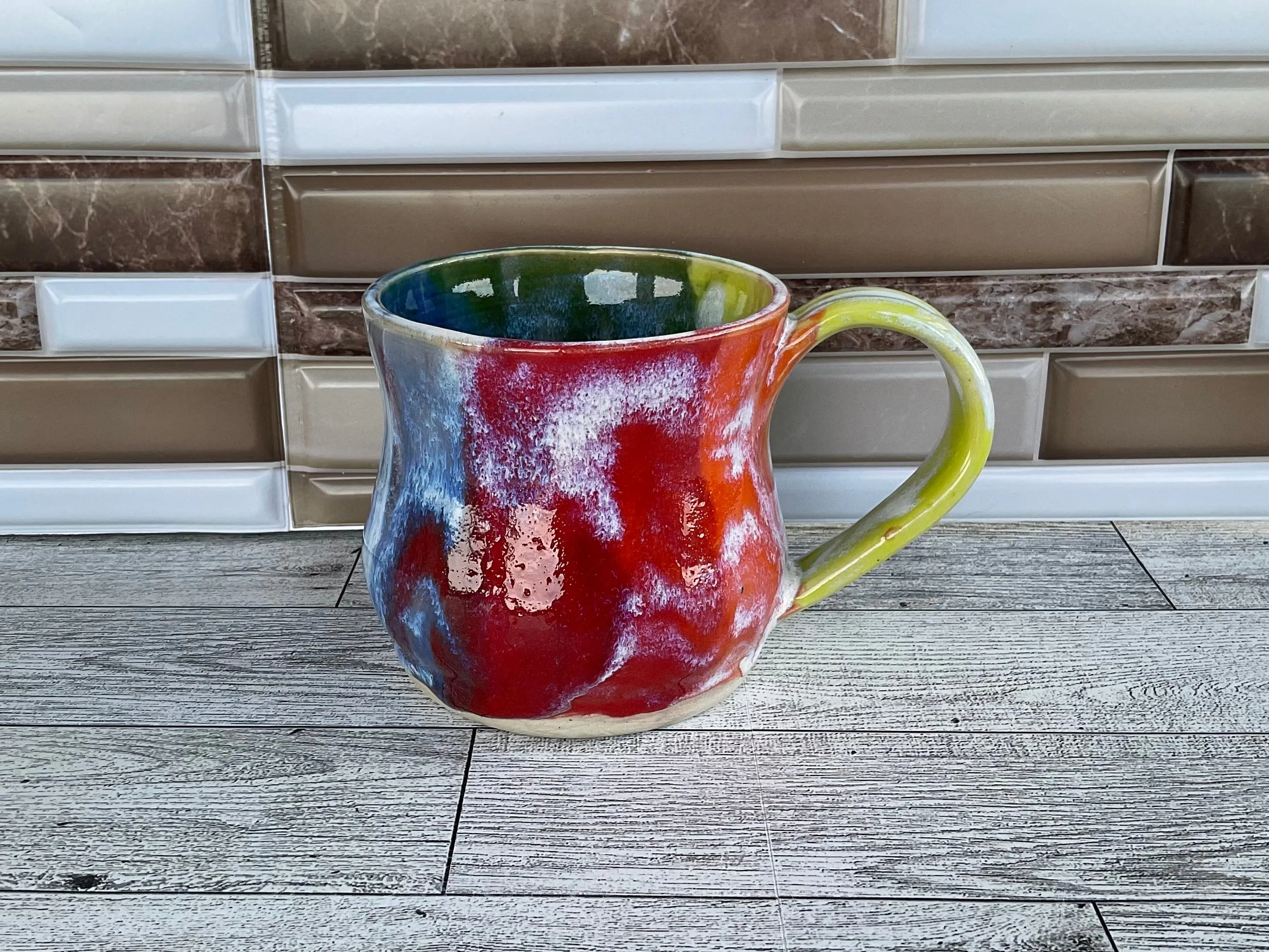 12 oz Rainbow Ceramic Mug