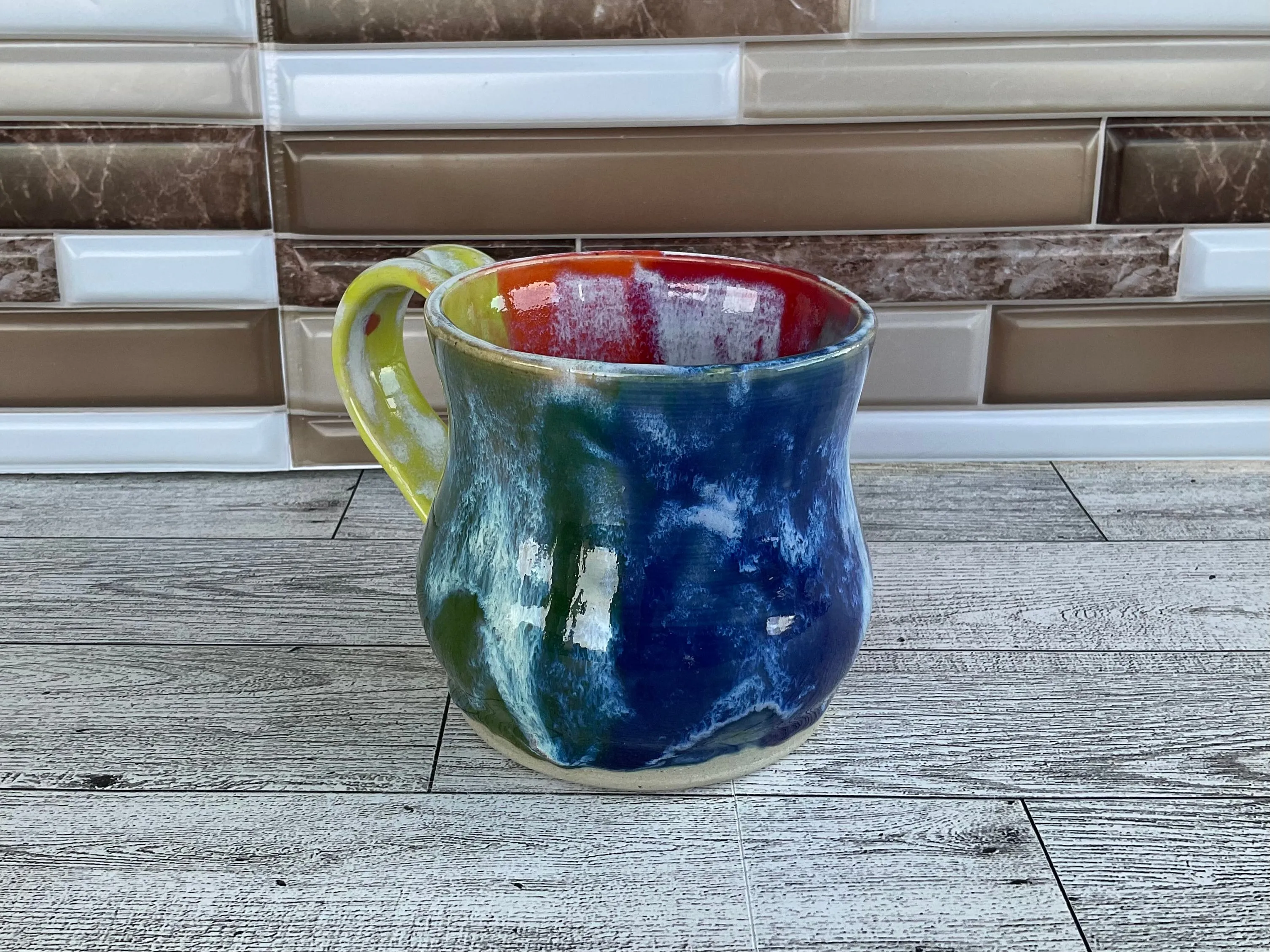 12 oz Rainbow Ceramic Mug
