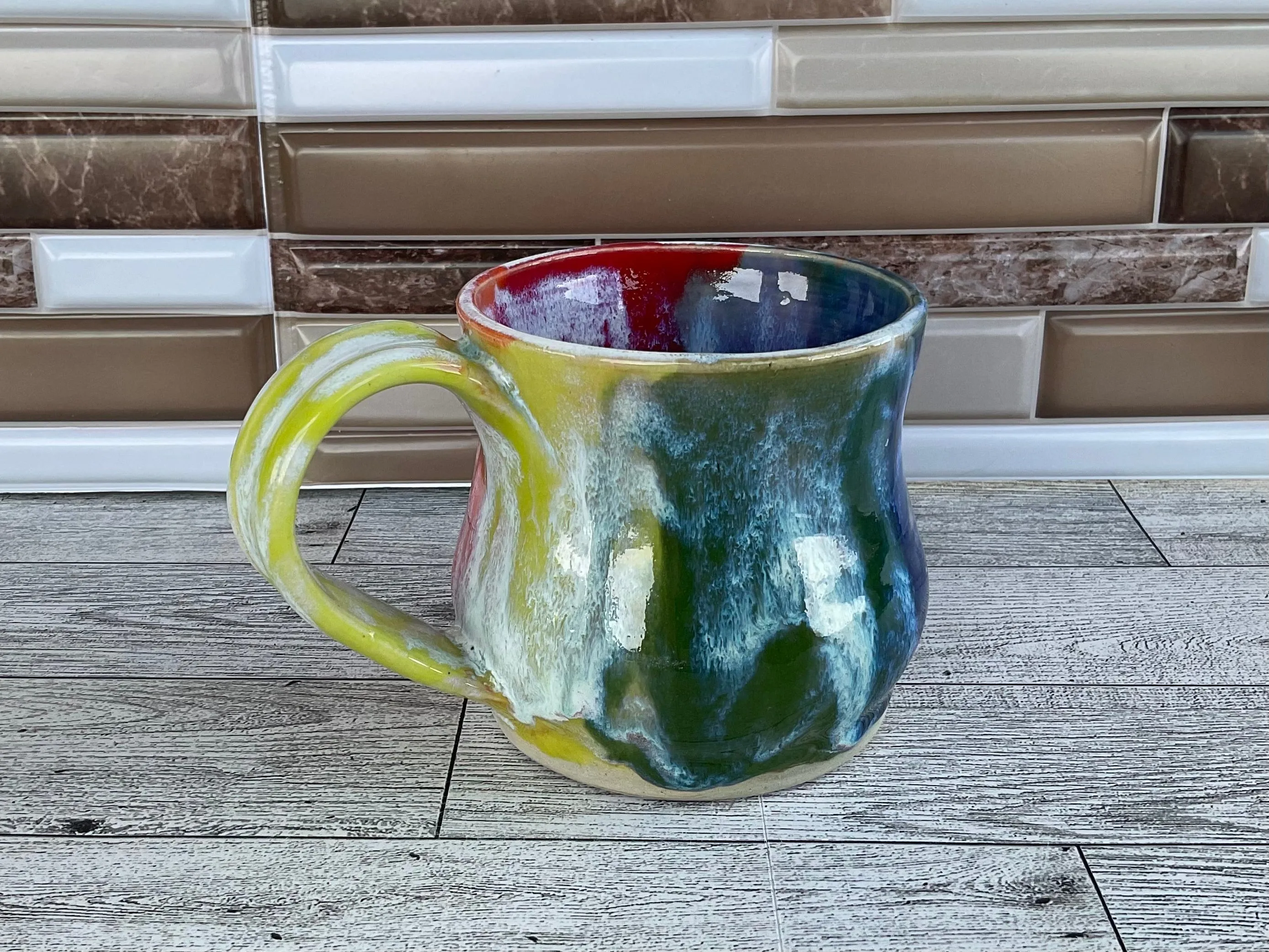 12 oz Rainbow Ceramic Mug