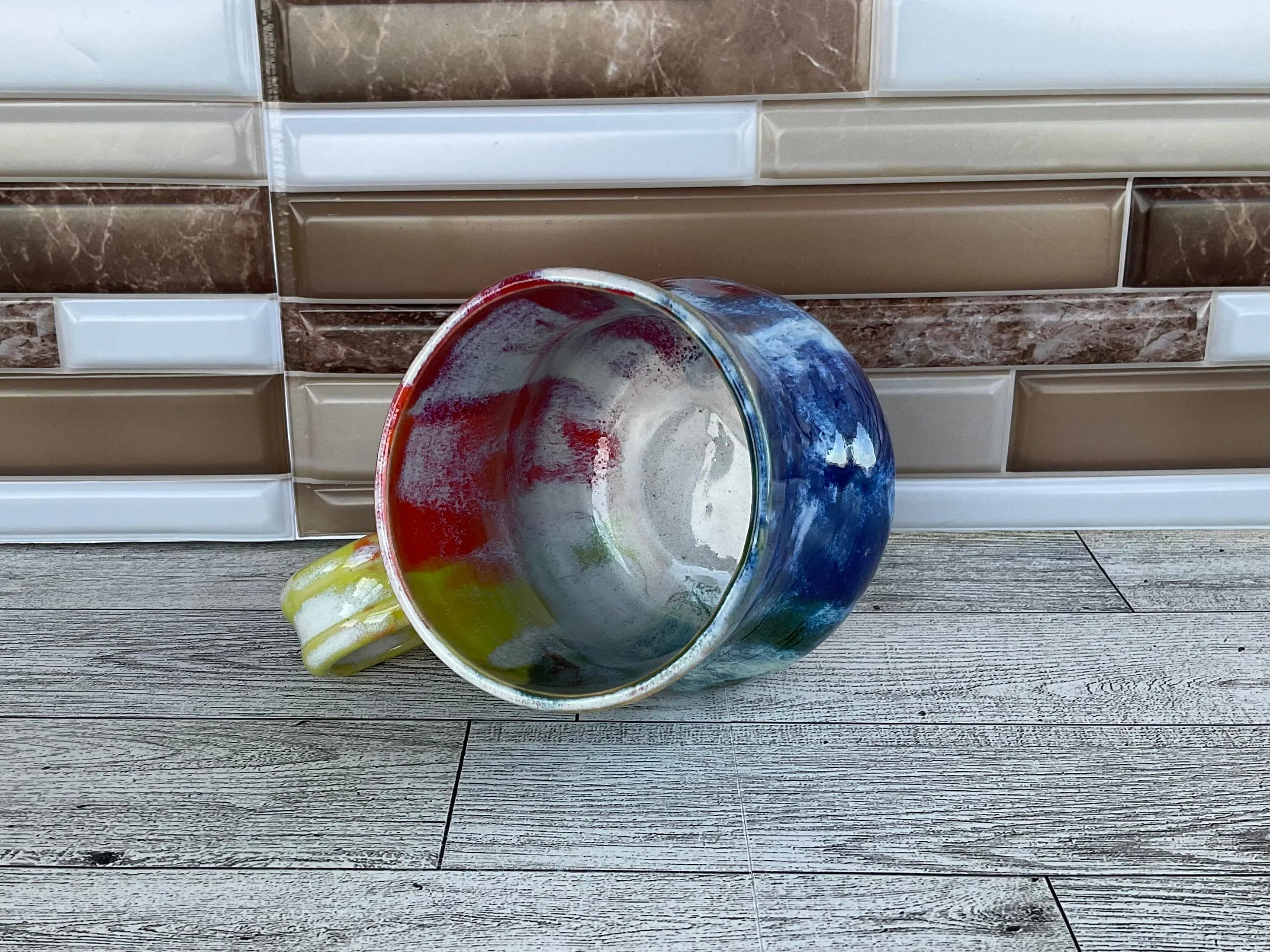 12 oz Rainbow Ceramic Mug