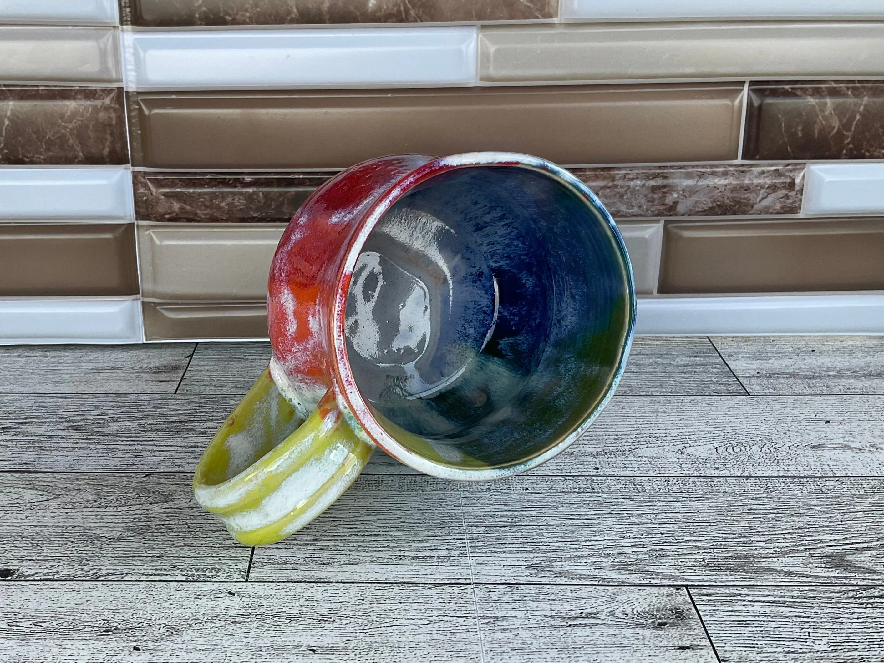 12 oz Rainbow Ceramic Mug