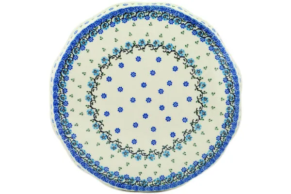 12" Cake Stand - Blue Delicate Flower