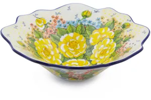 12" Scalloped Bowl - L38 Yellow Elegance