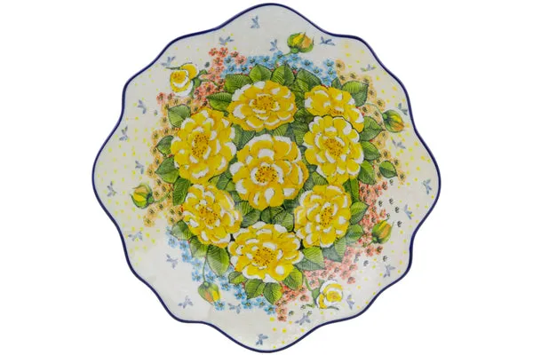 12" Scalloped Bowl - L38 Yellow Elegance
