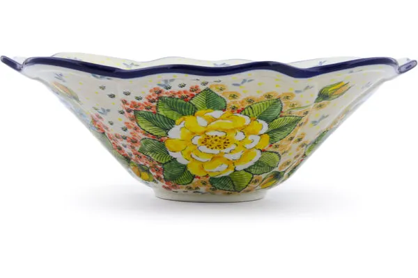 12" Scalloped Bowl - L38 Yellow Elegance