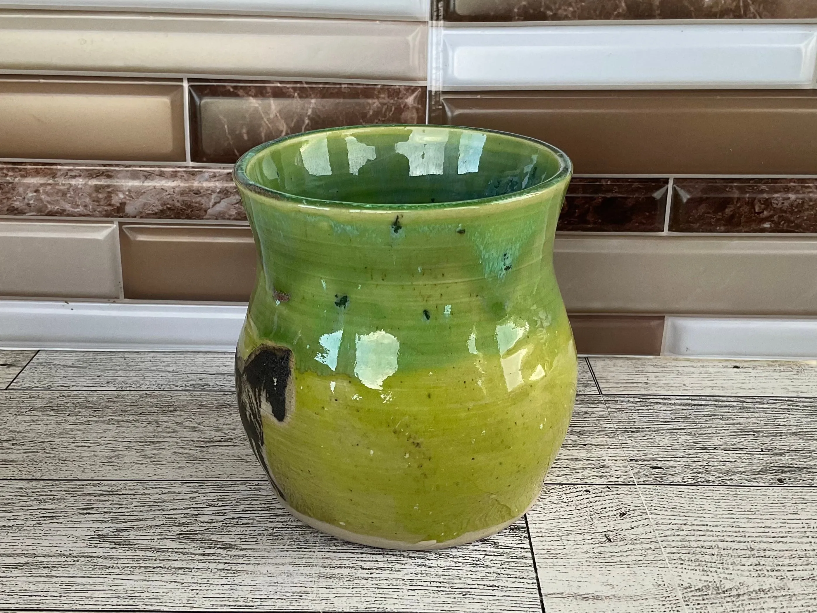 14 oz Aurora Green over Green Opal Horse Ceramic Mug