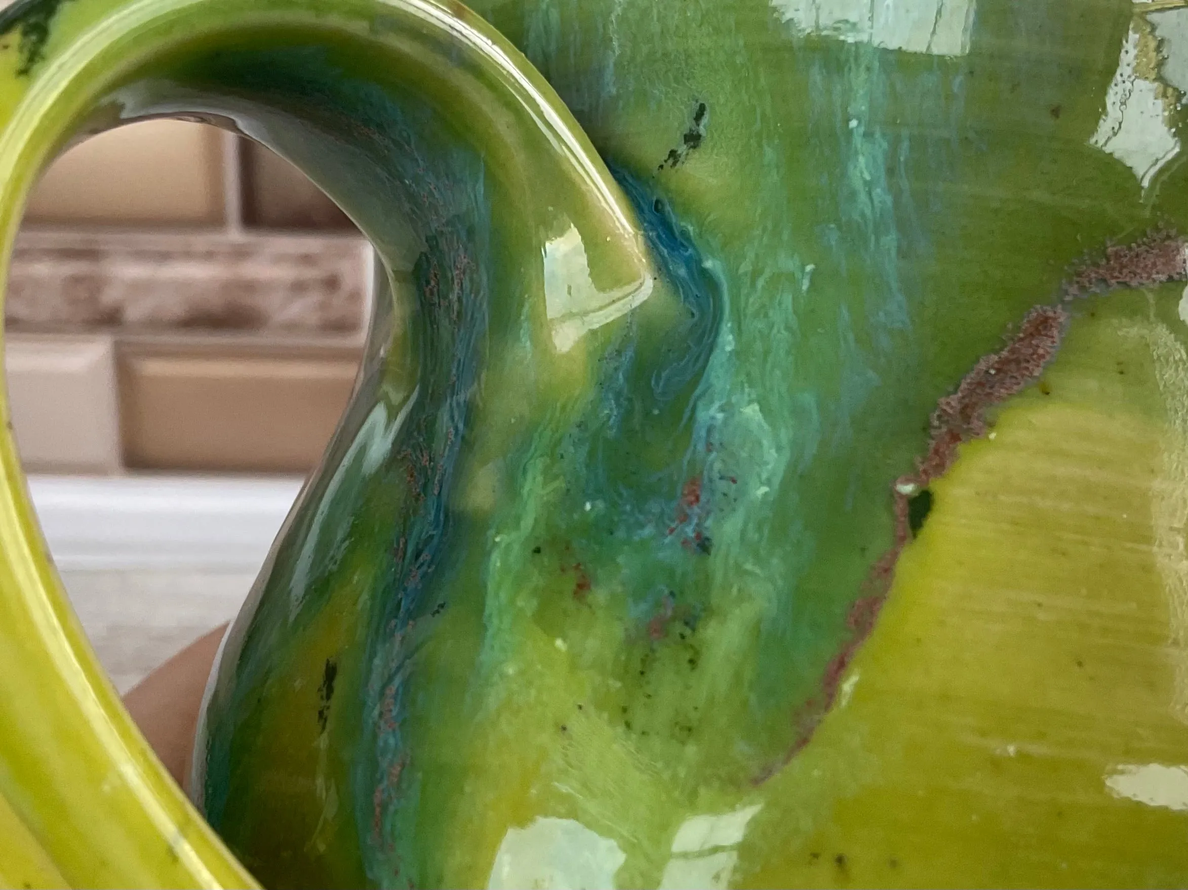 14 oz Aurora Green over Green Opal Horse Ceramic Mug