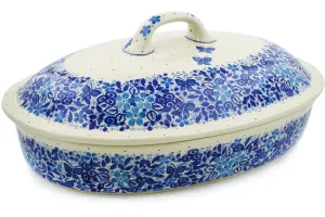 14" Baker with Cover - Delicate Blue