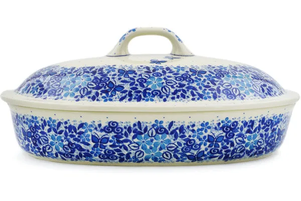 14" Baker with Cover - Delicate Blue