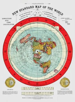 1892 Gleasons New Standard Map of the World