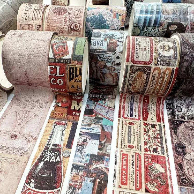 4rolls /Set Retro Combination Washi Tape for Journals and Crafts, 3cm x 1   2cm x 3, Vintage Maps, Da Vinci Manuscript