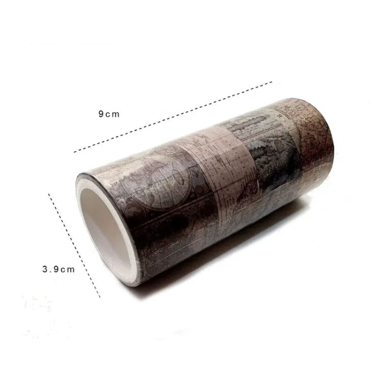 4rolls /Set Retro Combination Washi Tape for Journals and Crafts, 3cm x 1   2cm x 3, Vintage Maps, Da Vinci Manuscript