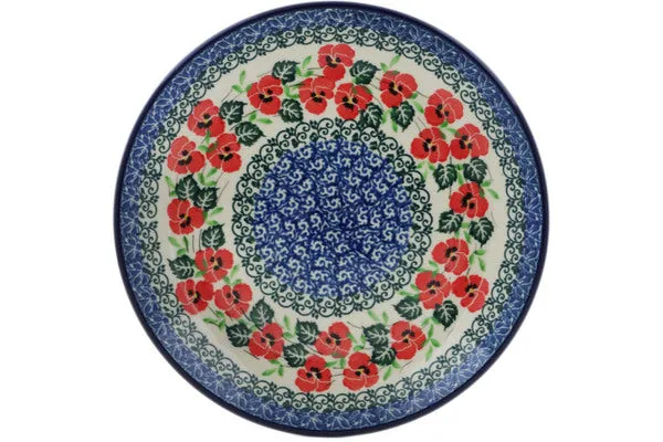 8" Salad Plate - Delicate Red Flowers
