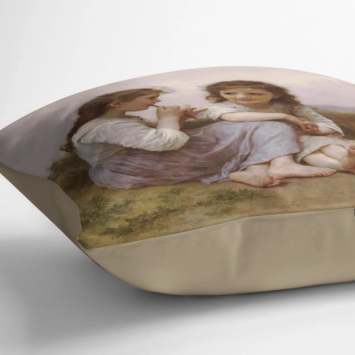 A Childhood Idyll 1900 By Bouguereau Throw Pillow