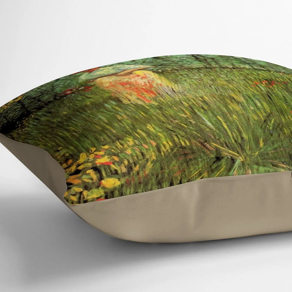 A Woman Walking in a Garden by Van Gogh Throw Pillow