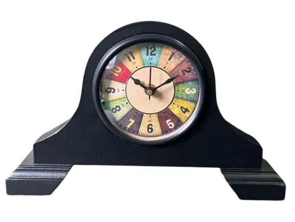 ALFAMART HT Table Clock Number Design Rounds Wooden Antique Strongs