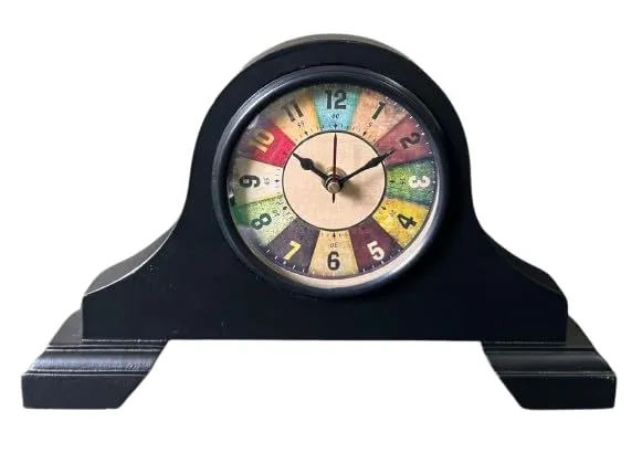 ALFAMART HT Table Clock Number Design Rounds Wooden Antique Strongs