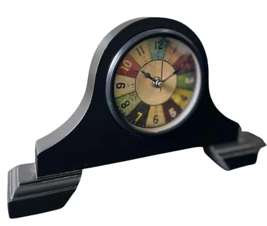 ALFAMART HT Table Clock Number Design Rounds Wooden Antique Strongs