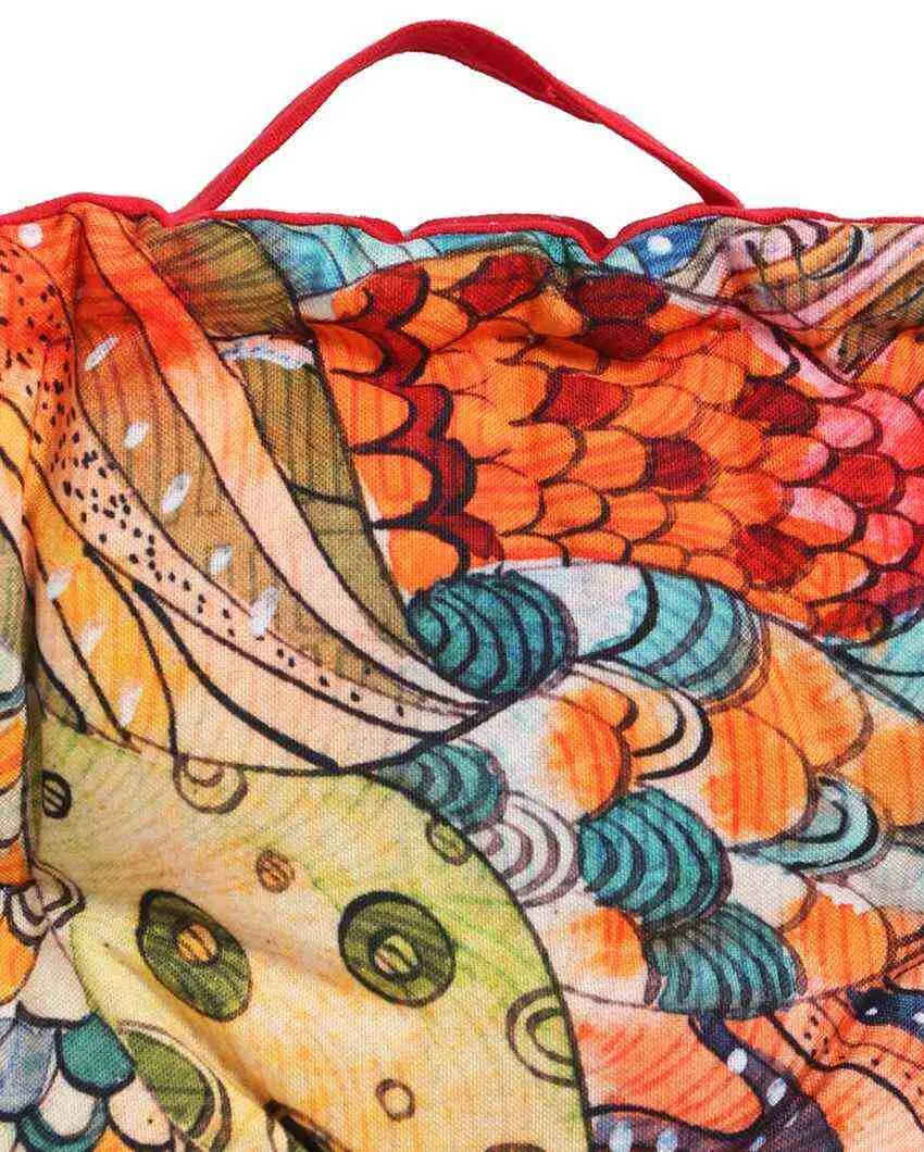 Aquatic Matlas Polycotton Floor Cushion | 20 X 20 inches