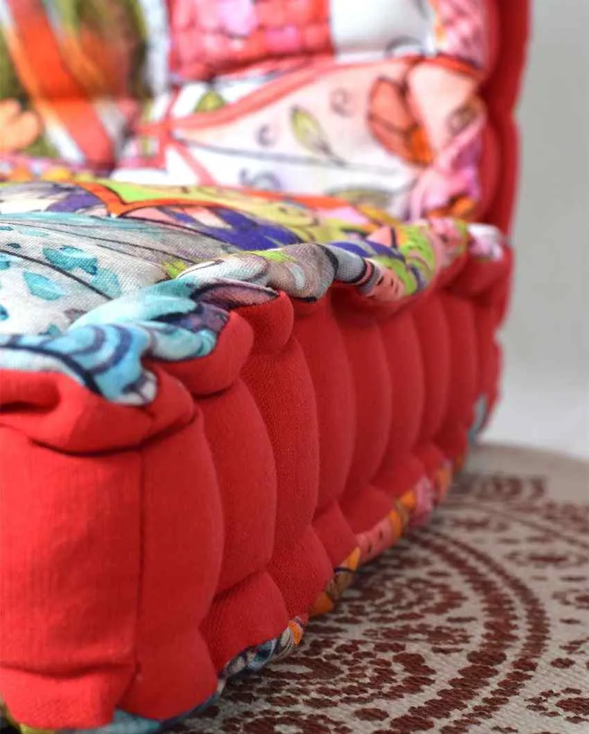 Aquatic Matlas Polycotton Floor Cushion | 20 X 20 inches