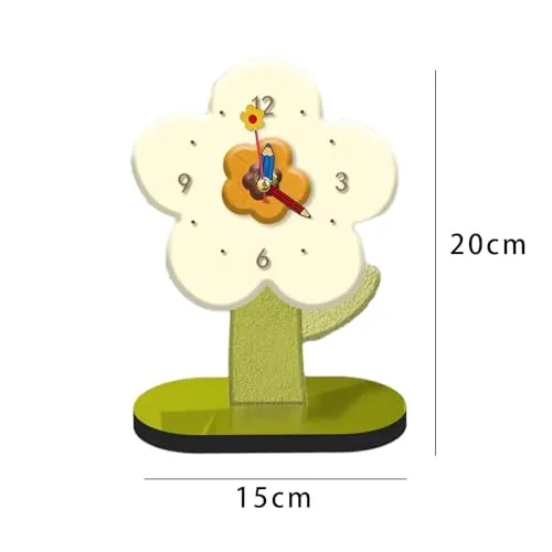 ATORSE Desktop Clock Ornament Modern Tabletop Clock for Living Room Desktop Bedroom White 20Cmx25Cm