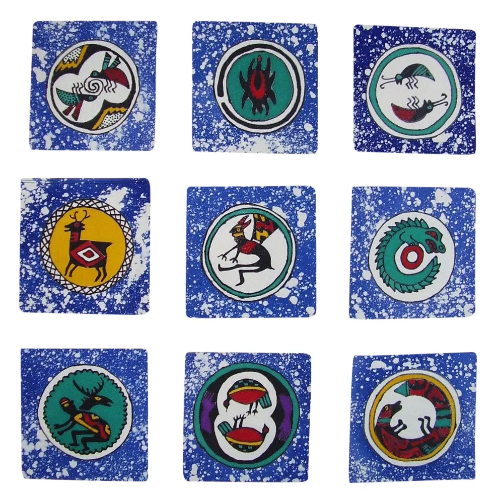 Authentic Cotton Batik Textile Art Packet American Indian 5" x 5" Multi Color