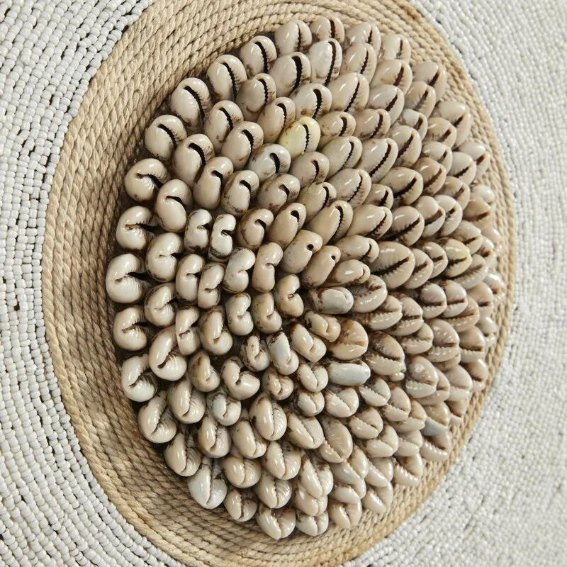 Beaded Cameroon Shield - White