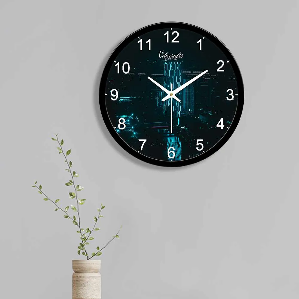 Beautiful Digital City Design Premium Wall Clock
