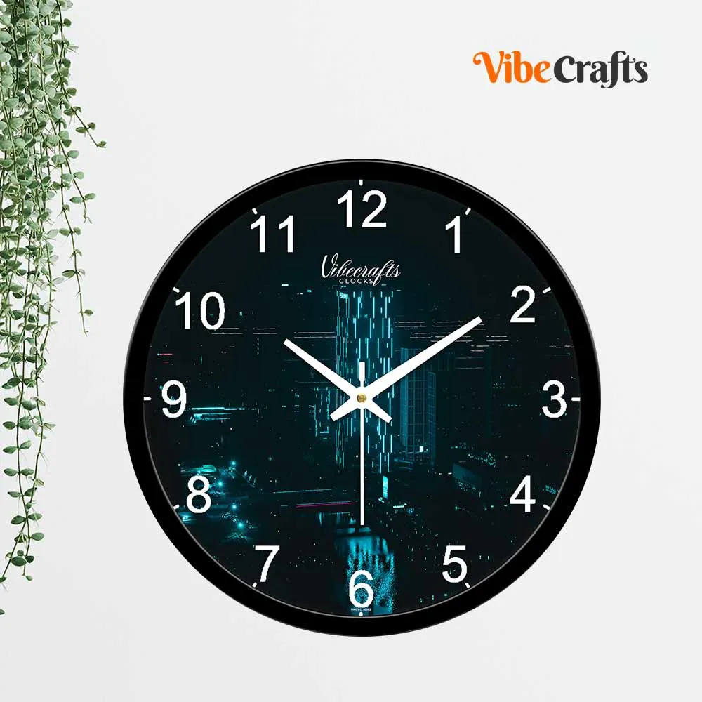 Beautiful Digital City Design Premium Wall Clock