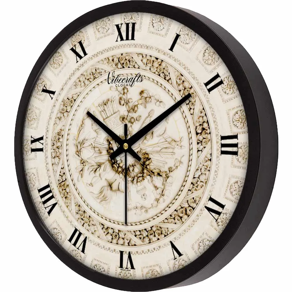 Beautiful Rose Flowers Print Wall Clock For Living Room