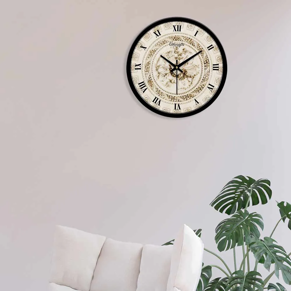 Beautiful Rose Flowers Print Wall Clock For Living Room