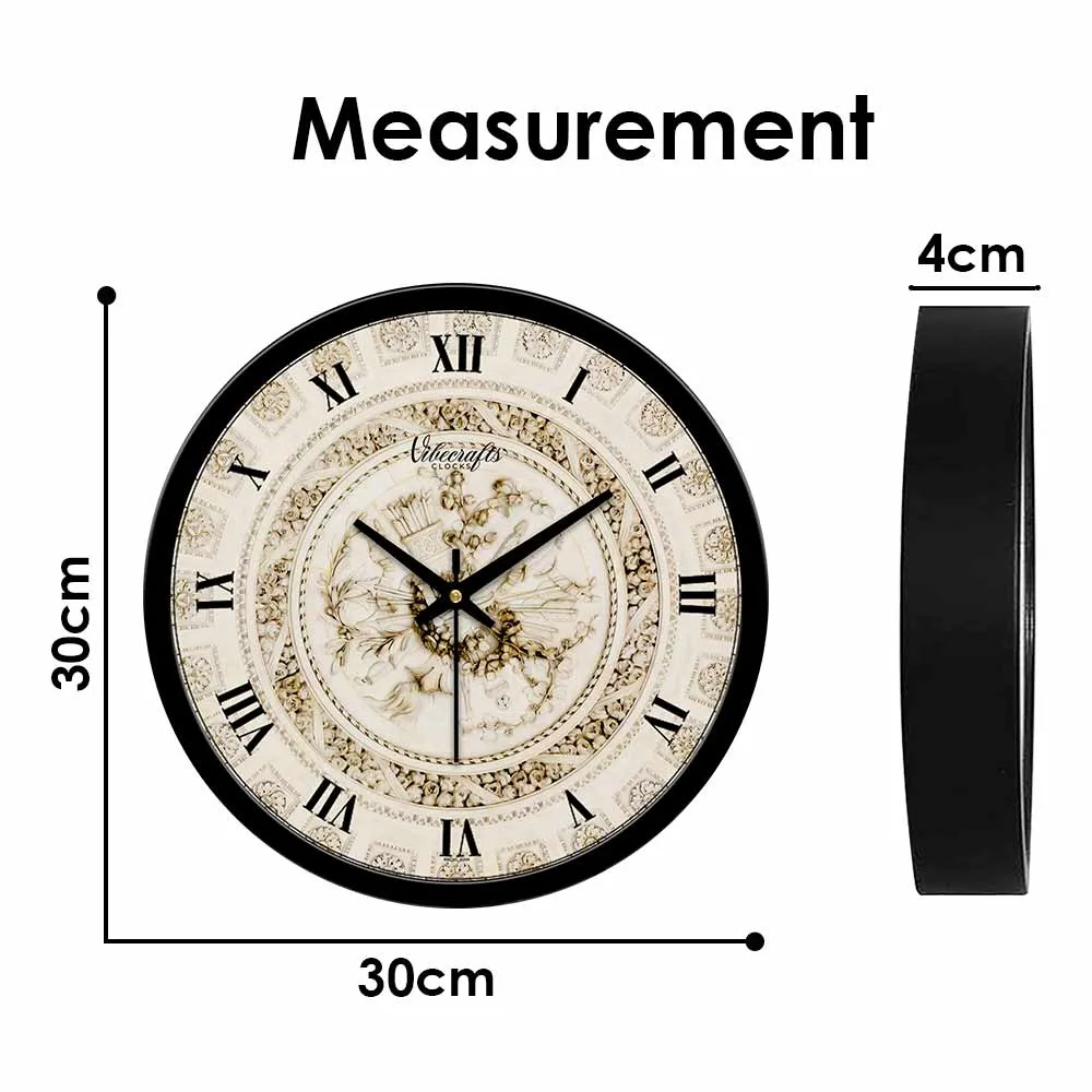 Beautiful Rose Flowers Print Wall Clock For Living Room