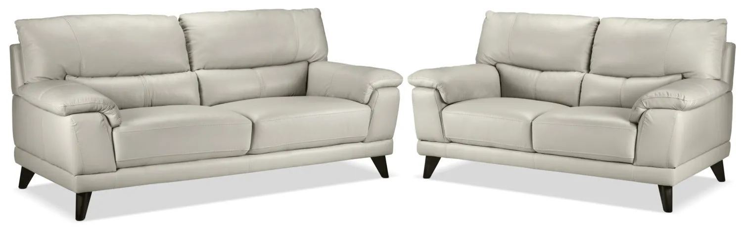 Belturbet Sofa and Loveseat Set - Silver Grey