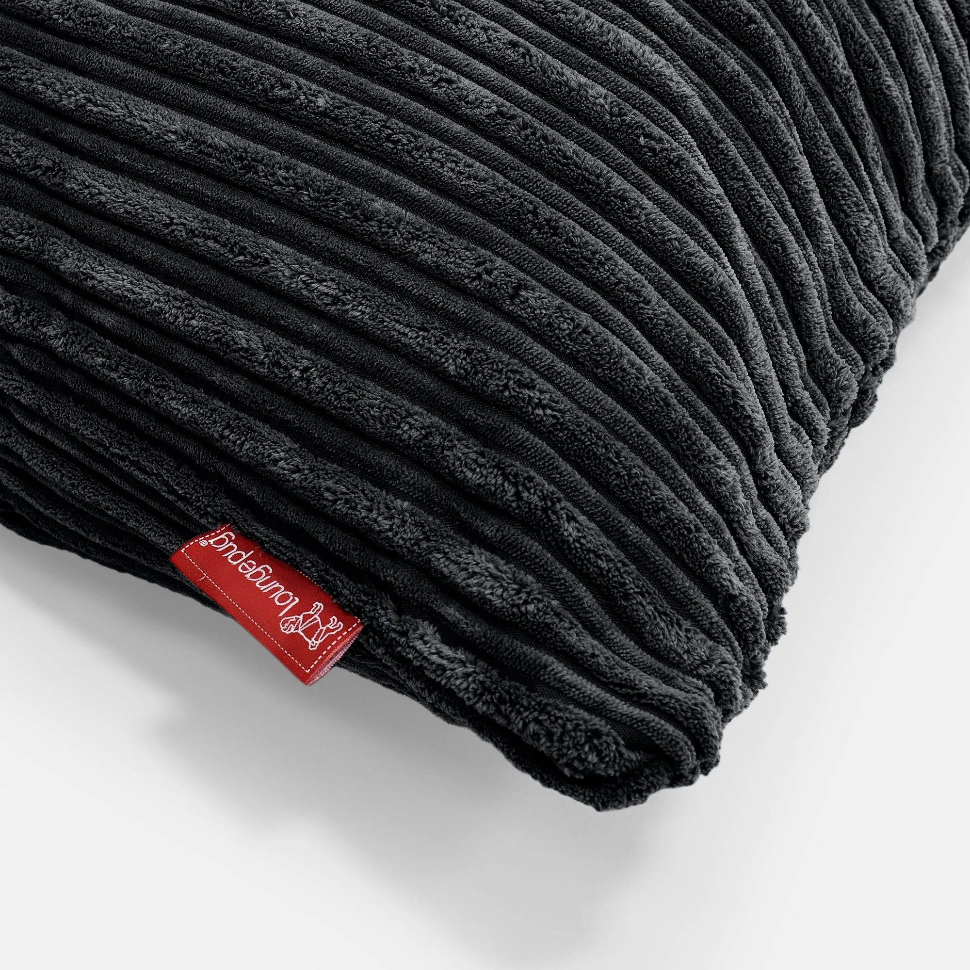 Bolster Scatter Cushion Cover 20 x 55cm - Cord Black