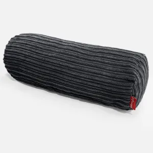 Bolster Scatter Cushion Cover 20 x 55cm - Cord Black
