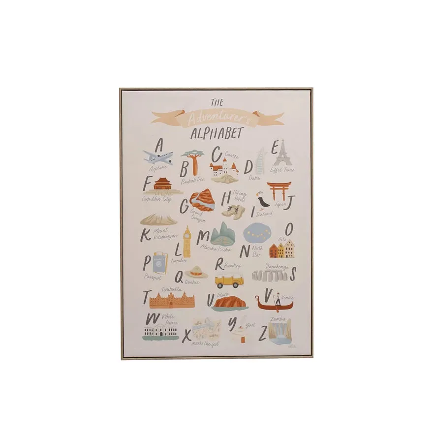 Canvas Framed Wall Art Decor - The Adventurer's Alphabet