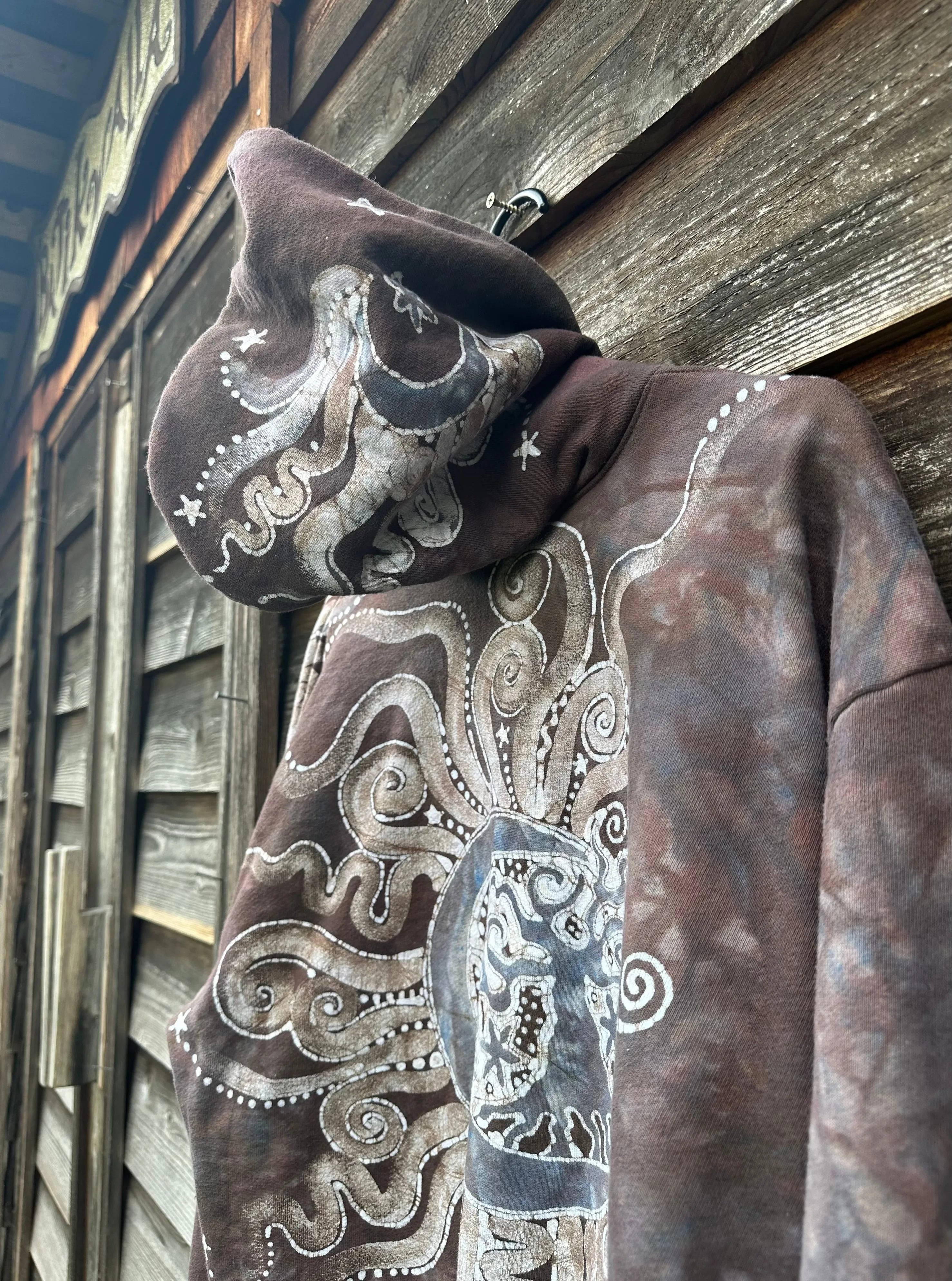 Cedar Moon Handmade Batik Hoodie - One Size - M/L