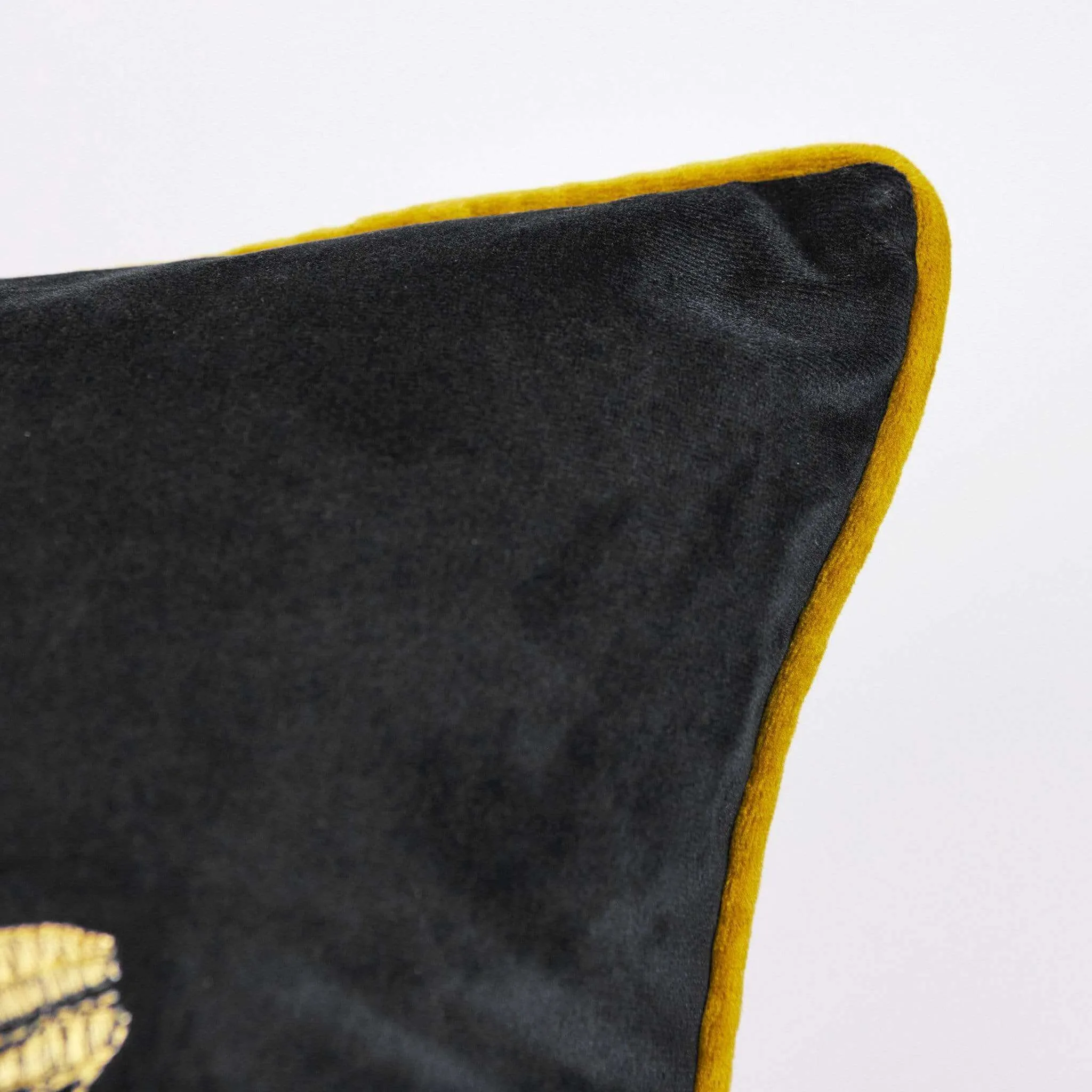 Cerana Black Velvet Bumble Bee Cushion