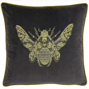 Cerana Charcoal Velvet Bumble Bee Cushion