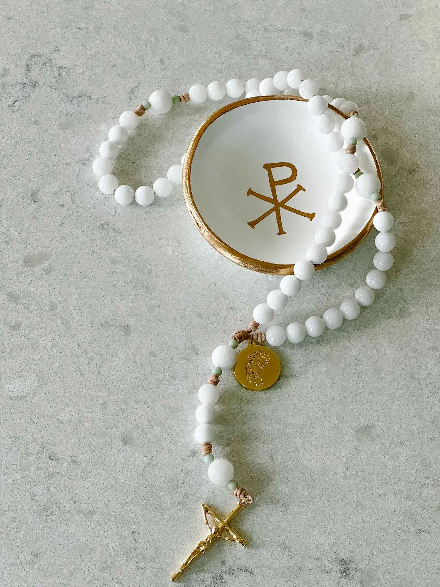 Chi Ro Rosary Dish