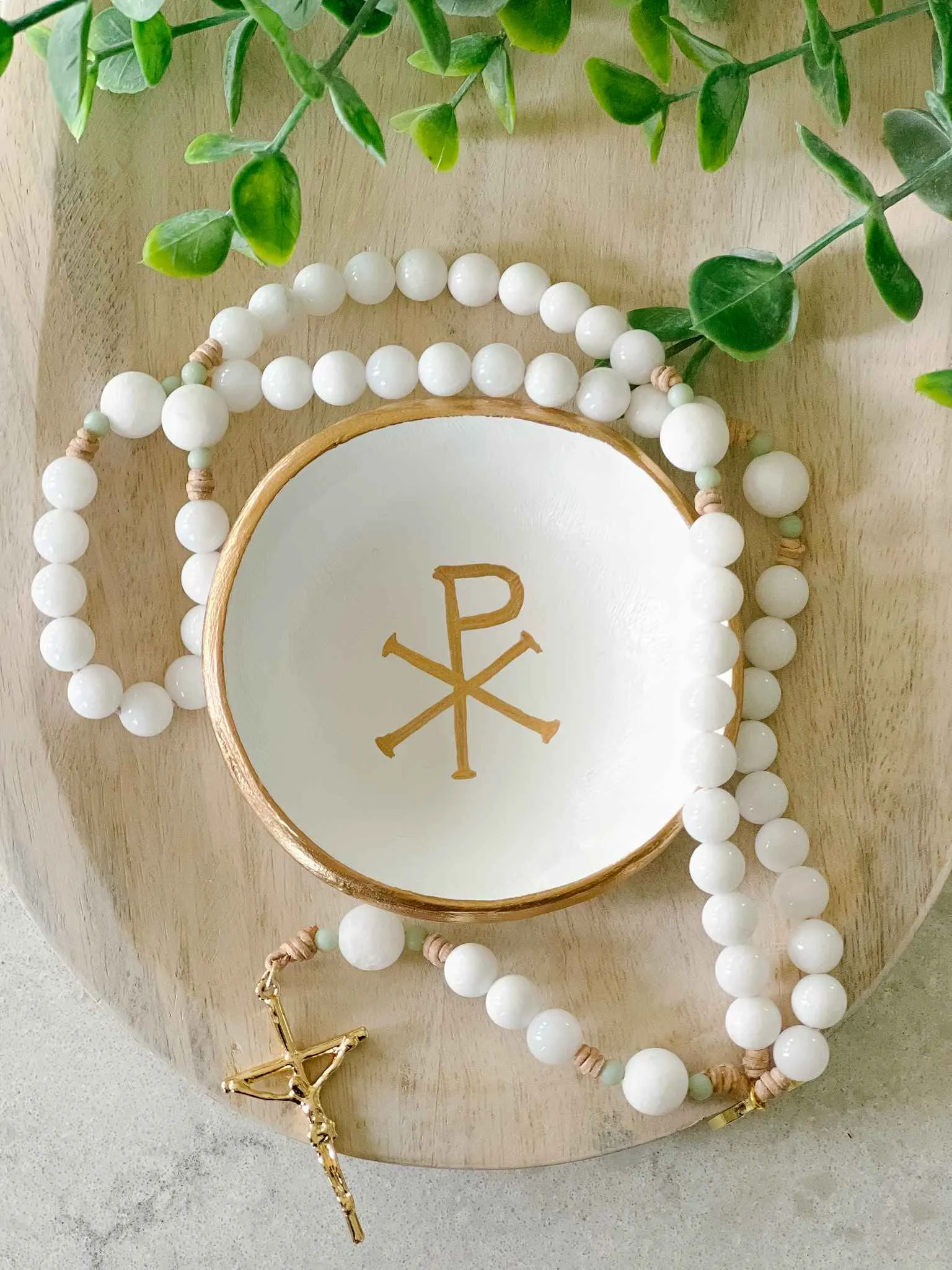 Chi Ro Rosary Dish