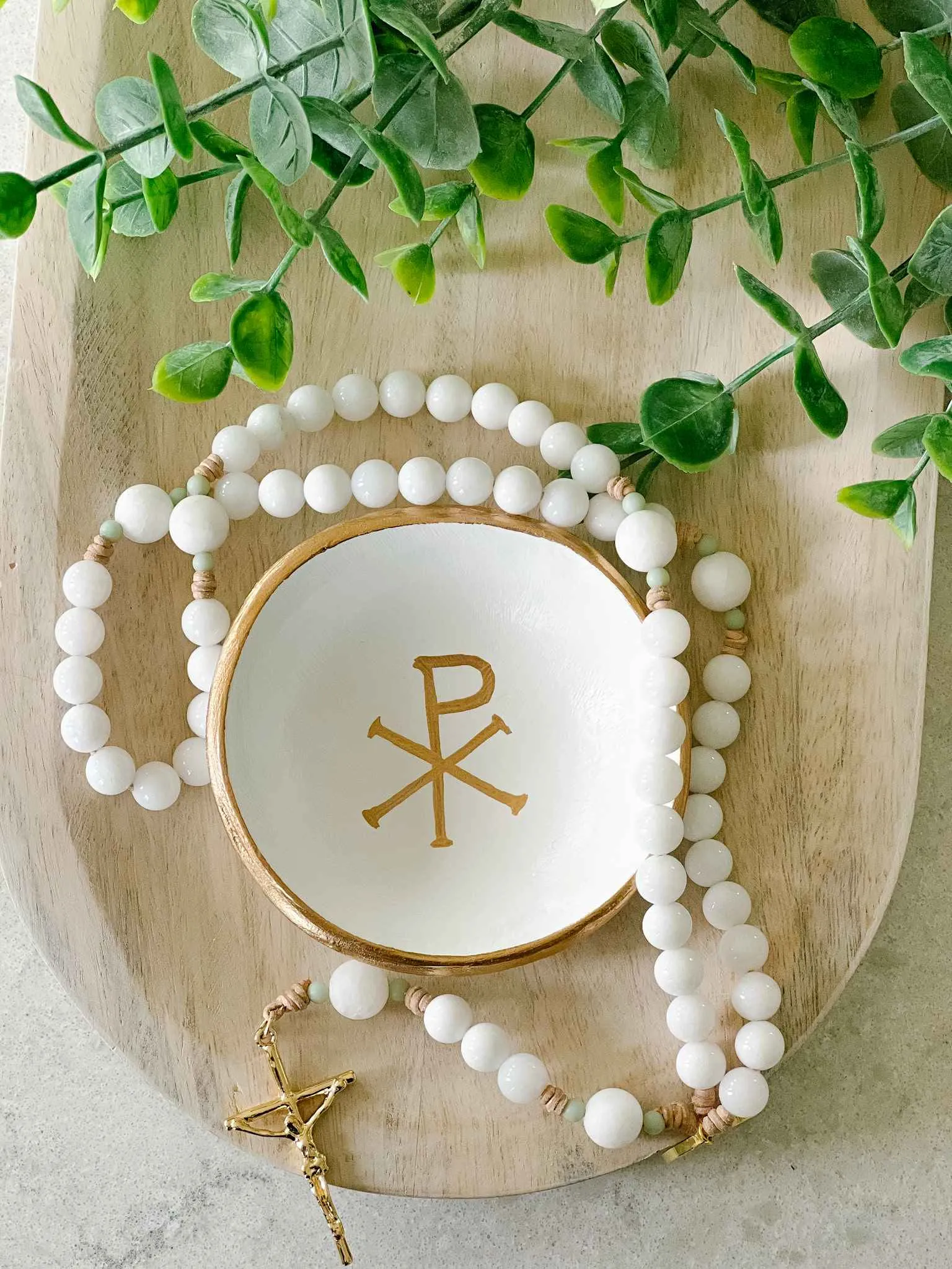 Chi Ro Rosary Dish