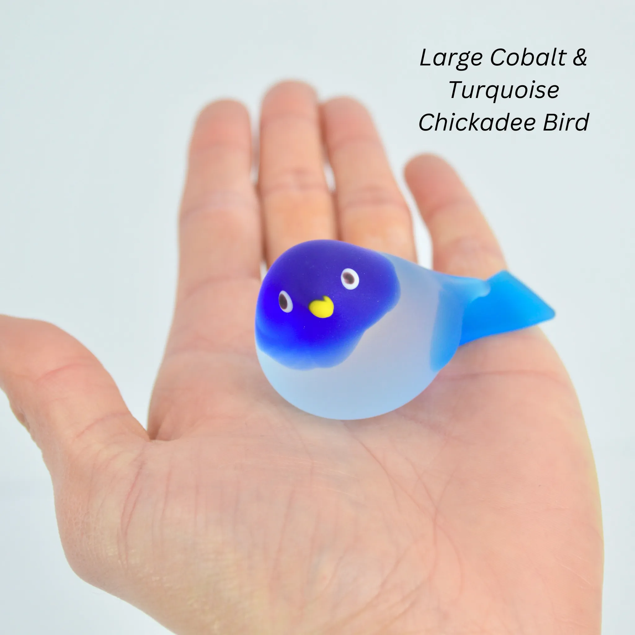 Chickadee Murano Glass Bird, multiple sizes, Made in Italy