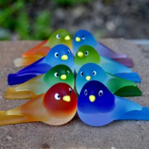 Chickadee Murano Glass Bird, multiple sizes, Made in Italy