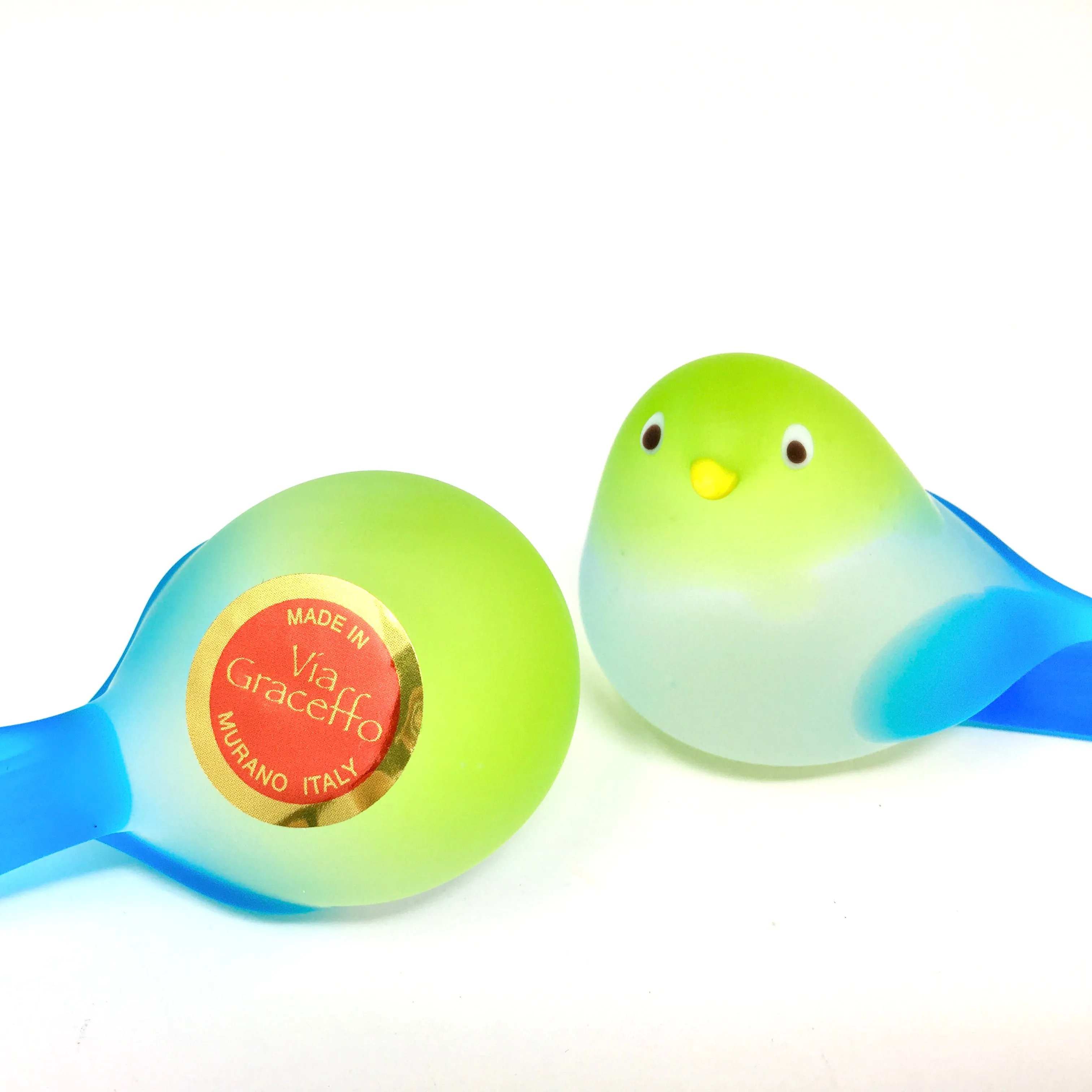 Chickadee Murano Glass Bird, multiple sizes, Made in Italy