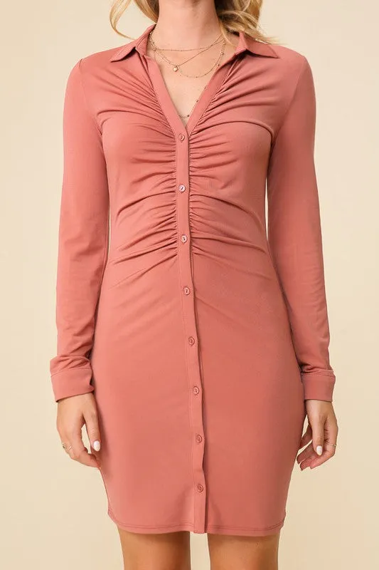 Clay Pot Ruched Dress