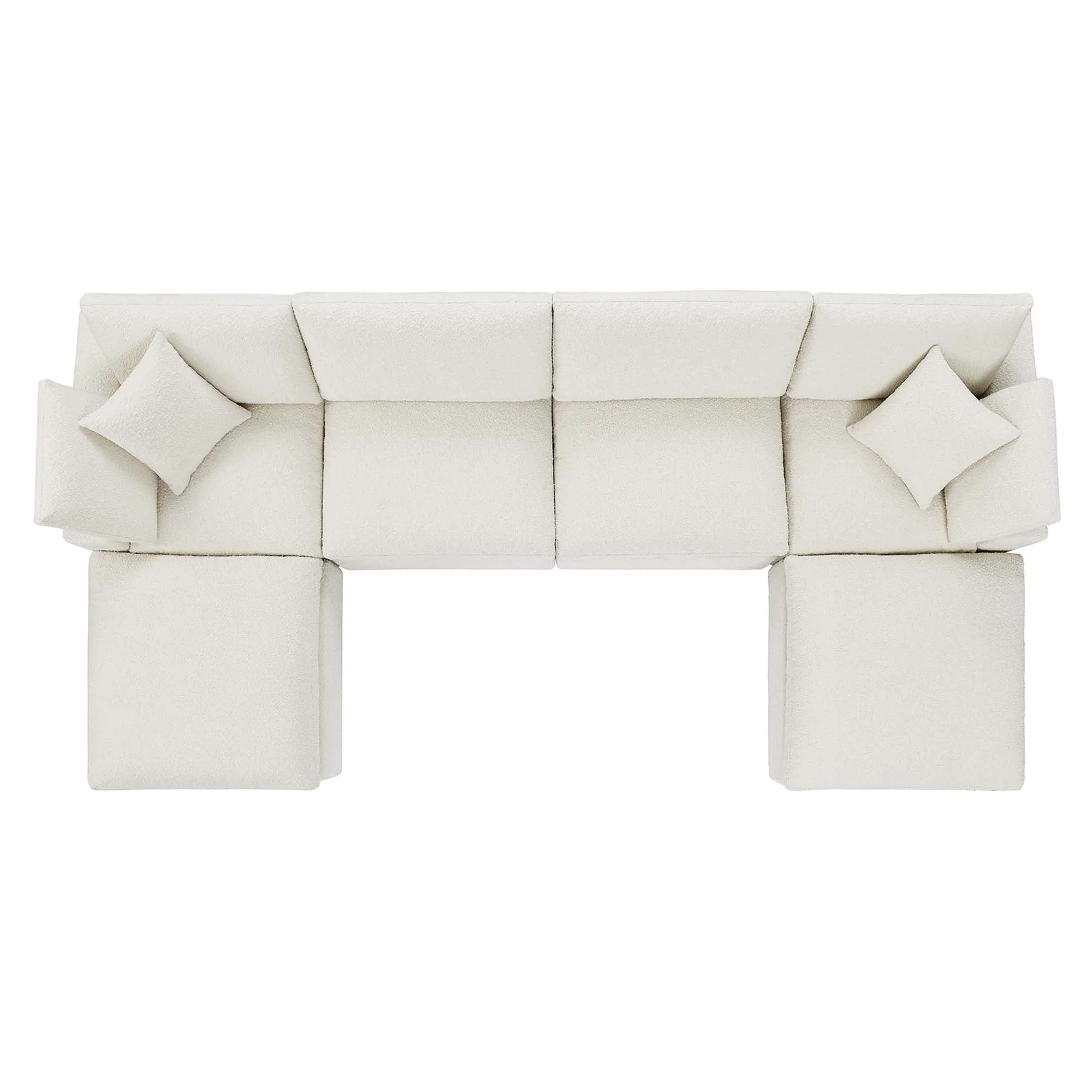 Commix Down Filled Overstuffed Boucle 6-Piece Sectional Sofa by Modway