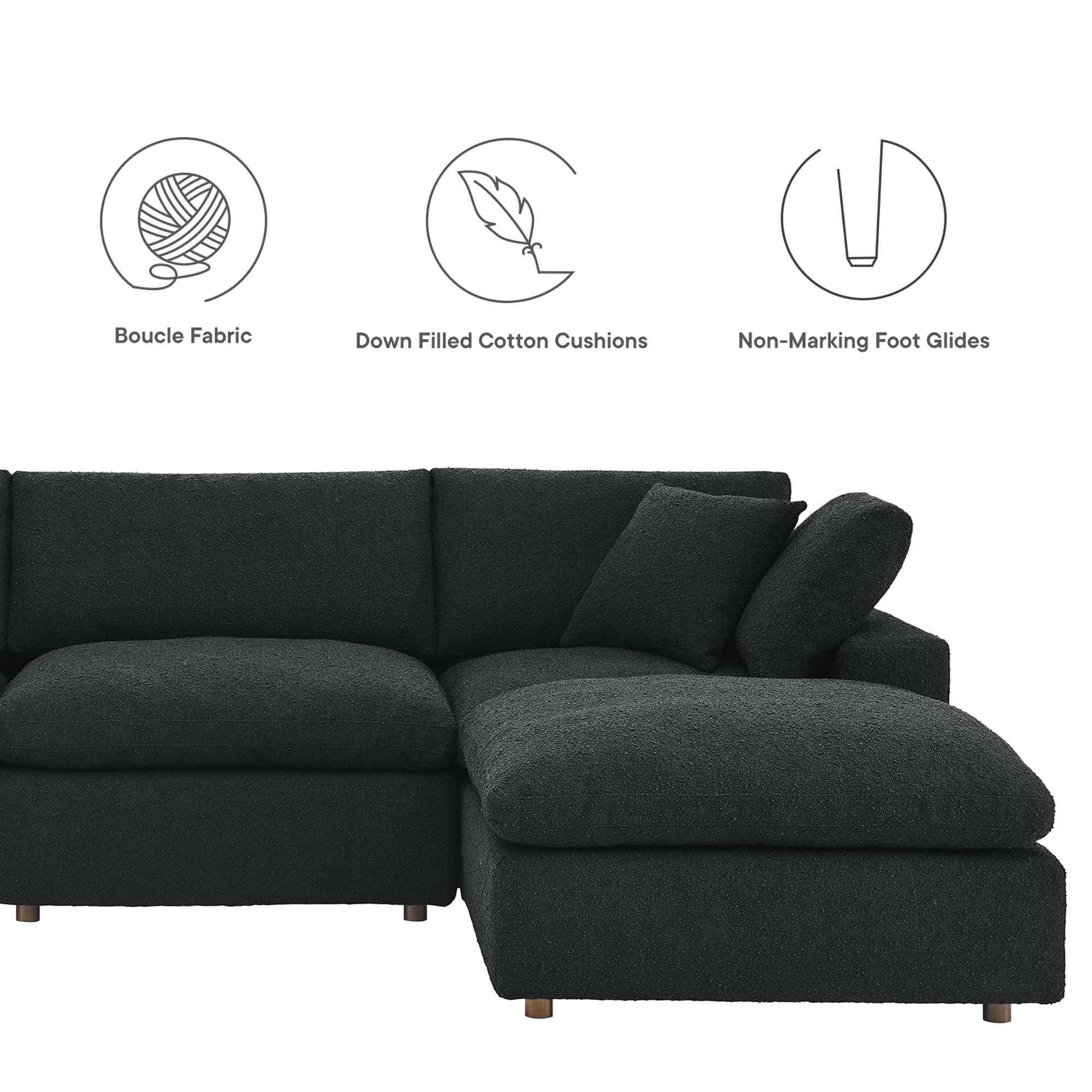 Commix Down Filled Overstuffed Boucle 6-Piece Sectional Sofa by Modway