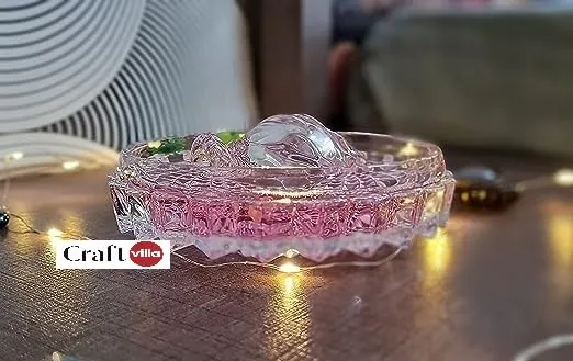 Craft villa Vastu Feng Shui Crystal Turtle Tortoise with Plate for Good Luck Feng Shui Tortoise Turtle, Crstal Or Glass Plate Tortoise for Good Luck and Wealth Creation